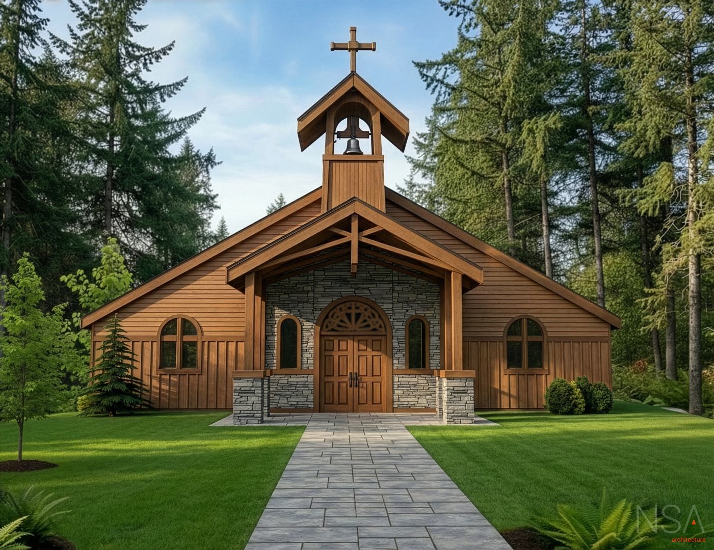 North Sound Architecture - Lopez Church eye level view